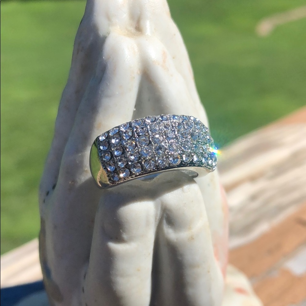 Clear Shin Zircon Round Rings 925 - image 1